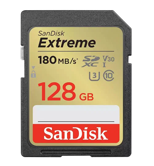 Sandisk Extreme Sdxc Sdxva 128GB V30 U3 C10 Uhs-I 180MB/S R 90MB/S W 4X6 Lifetime Limited SanDisk — view 1