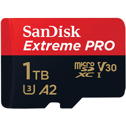 Sandisk Extreme Pro Microsdxc, Sqxcd 1TB, V30, U3, C10, A2, Uhs-I, 200MB/S R, 140MB/S W, 4X6, Sd Adaptor, Lifetime Limited SanDisk — view 1