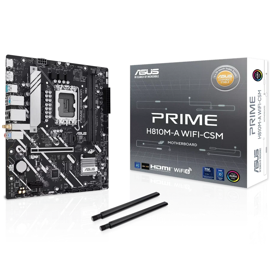 ASUS Prime H810M-a WIFI-Csm//LGA1851, H810, USB10G, SATA, Motherboard Asus — view 2